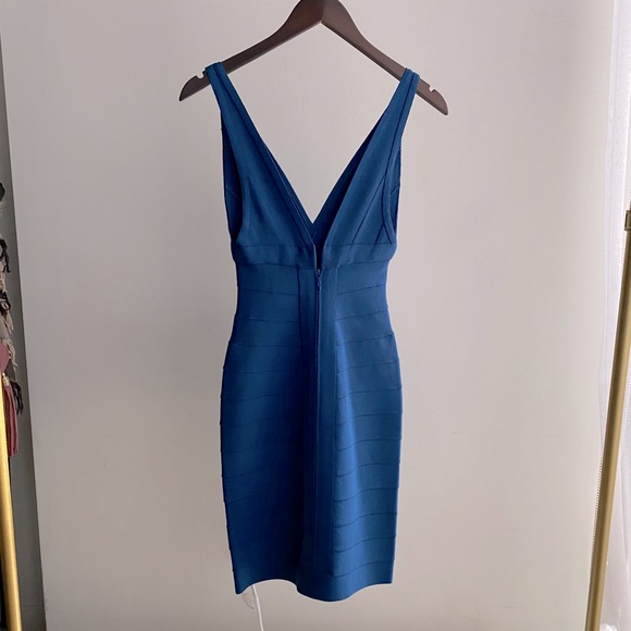 New Herve Leger Merdianblu Bandage Dress - Picture 2 of 4